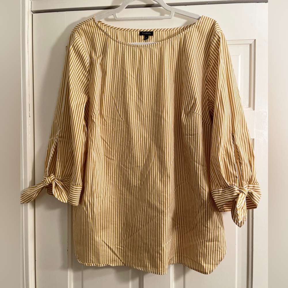 Talbots Striped Yellow Women's Top